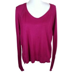 RACHEL RACHEL ROY SANGRIA LONG-SLEEVED V-NECKLINE PULLOVER SZ.M GUC